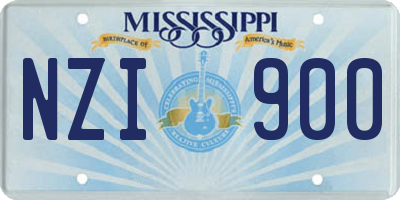 MS license plate NZI900