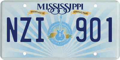 MS license plate NZI901