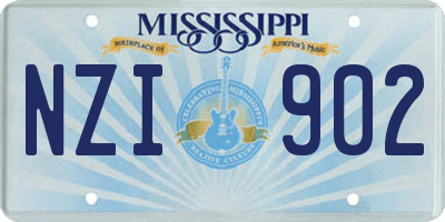 MS license plate NZI902