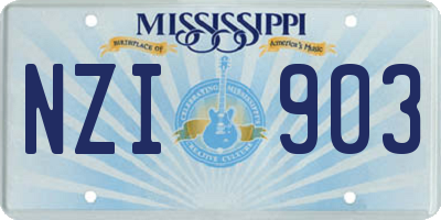 MS license plate NZI903