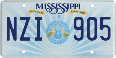 MS license plate NZI905