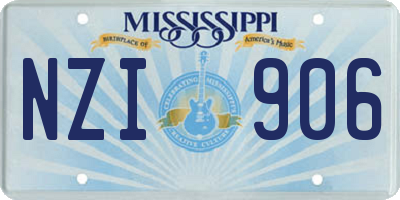 MS license plate NZI906