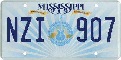 MS license plate NZI907