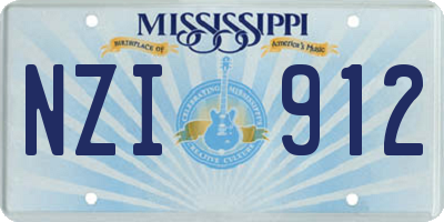 MS license plate NZI912