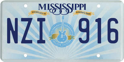 MS license plate NZI916