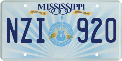 MS license plate NZI920