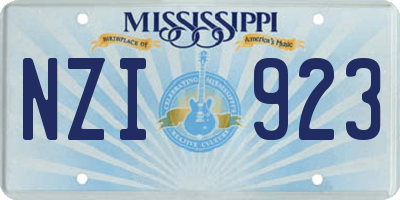 MS license plate NZI923