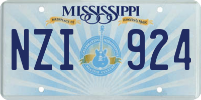MS license plate NZI924