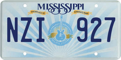MS license plate NZI927