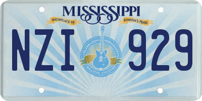 MS license plate NZI929