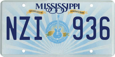 MS license plate NZI936