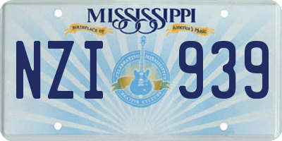 MS license plate NZI939