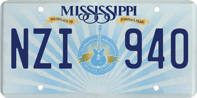 MS license plate NZI940