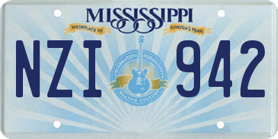 MS license plate NZI942