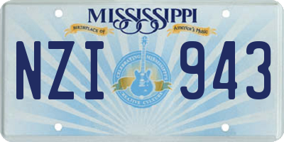 MS license plate NZI943