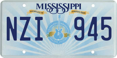 MS license plate NZI945