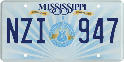 MS license plate NZI947