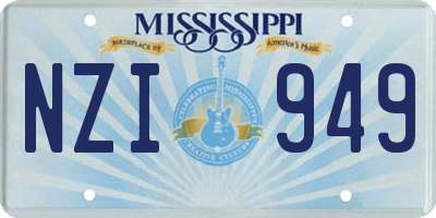 MS license plate NZI949