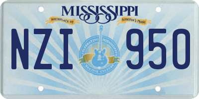 MS license plate NZI950
