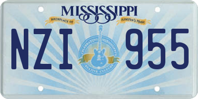 MS license plate NZI955