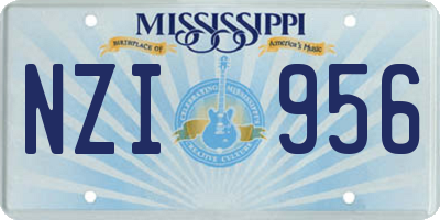 MS license plate NZI956