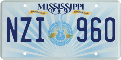MS license plate NZI960