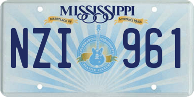 MS license plate NZI961