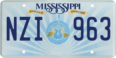 MS license plate NZI963