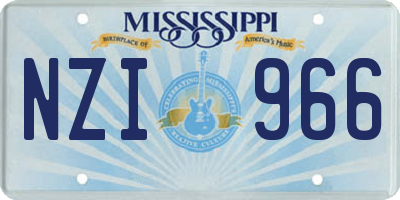MS license plate NZI966