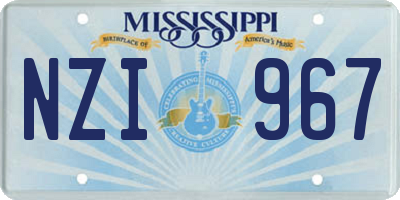 MS license plate NZI967