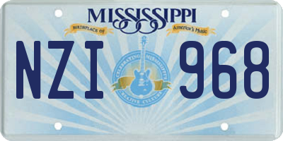 MS license plate NZI968