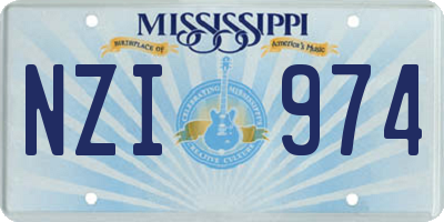 MS license plate NZI974