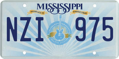 MS license plate NZI975