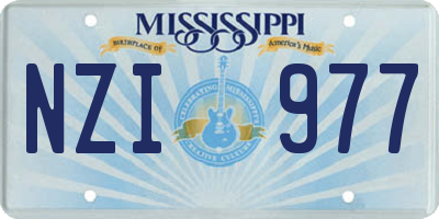 MS license plate NZI977