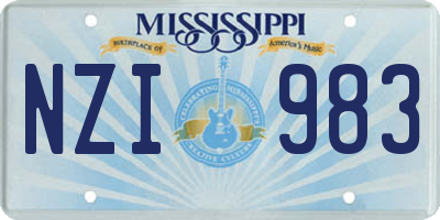 MS license plate NZI983
