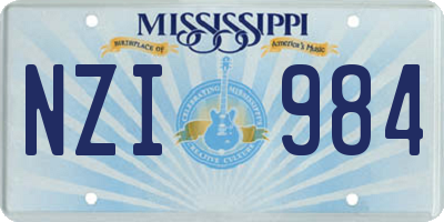 MS license plate NZI984