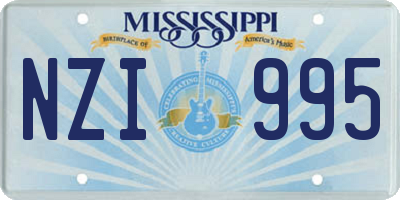 MS license plate NZI995