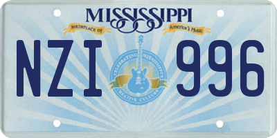 MS license plate NZI996