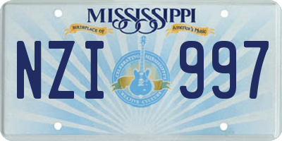 MS license plate NZI997