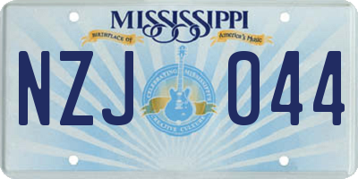 MS license plate NZJ044
