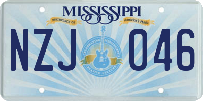 MS license plate NZJ046
