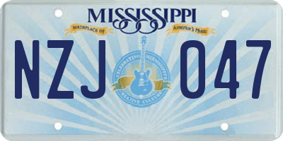 MS license plate NZJ047