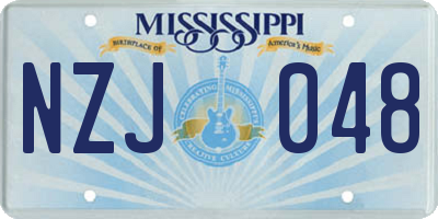 MS license plate NZJ048