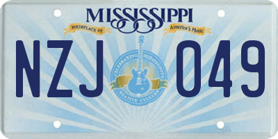 MS license plate NZJ049