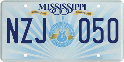 MS license plate NZJ050