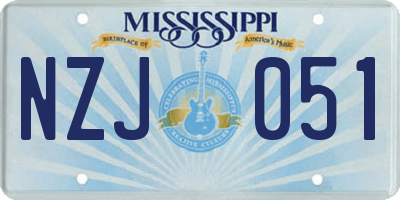 MS license plate NZJ051