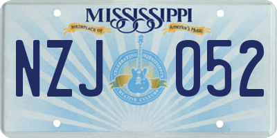 MS license plate NZJ052