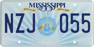 MS license plate NZJ055