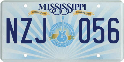 MS license plate NZJ056