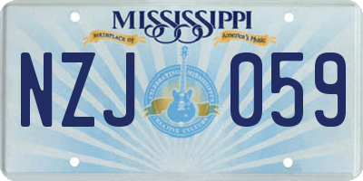 MS license plate NZJ059
